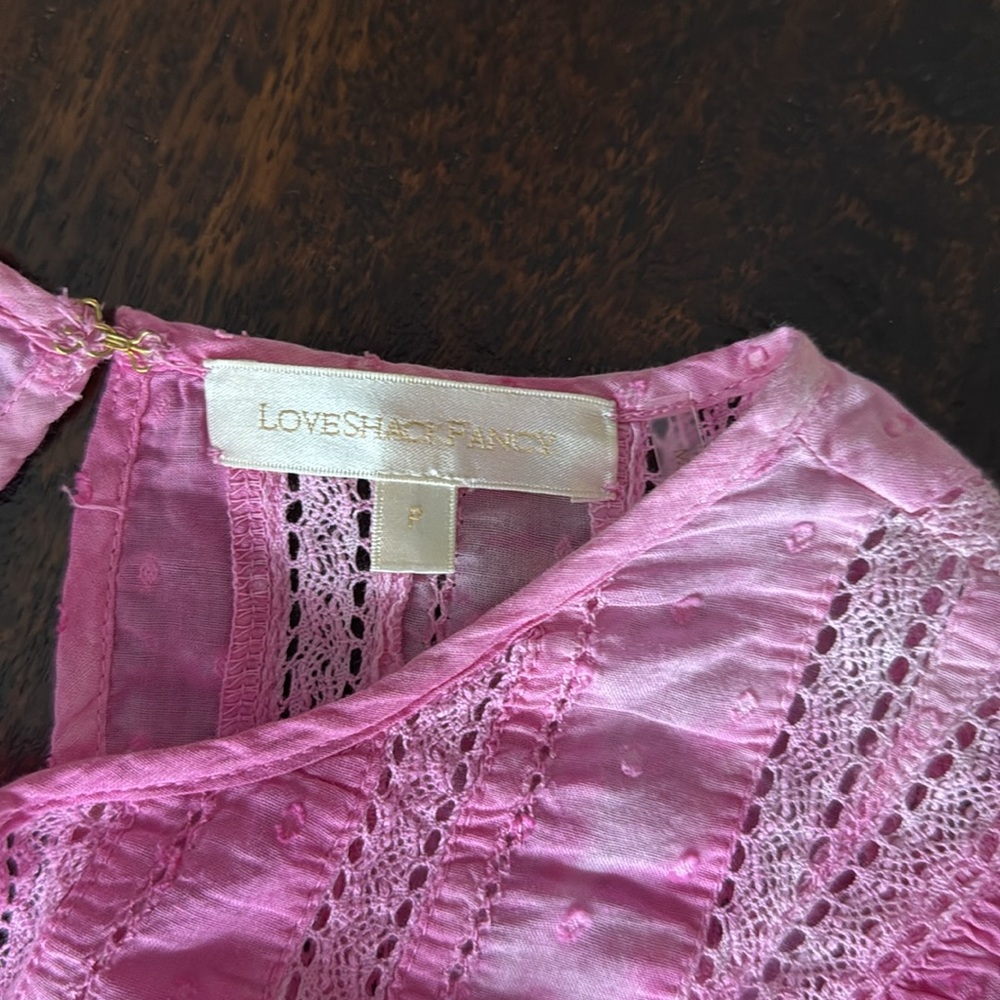 LoveShackFancy Natasha Ruffled Cotton Mini Dress - Picture 4 of 4
